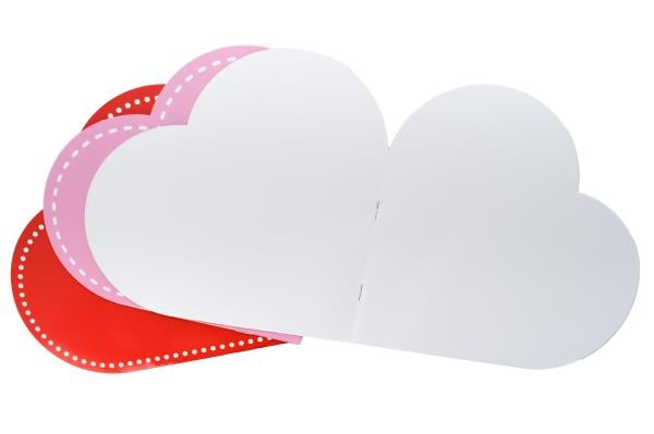 日本限定 3 Heart Heart/Pink Red/White (Plain Books Blank Shaped Heart バッグ