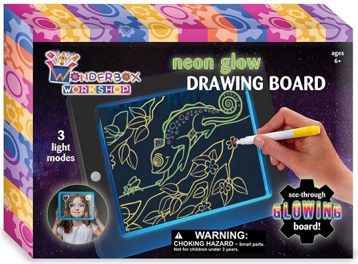 WONDERBOX WORKSHOP – Neon Glow Drawing Board for Kids Doodle