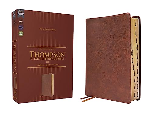 NKJV Thompson Chain-Reference Bible, Comfort Print--soft leather-look, brown (indexed