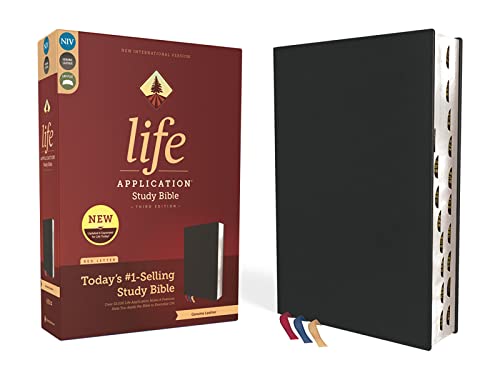 NIV, Life Application Study Bible (Thumb Indexed, Black Genuine