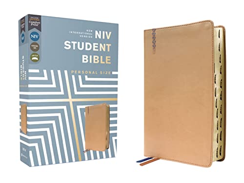 NIV, Student Personal Size Study Bible (Thumb Indexed, Tan Leathersoft)