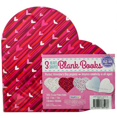 魅力的な価格 3 Heart Shaped Blank Books (White Heart/Red Heart/Dots) by 洋書